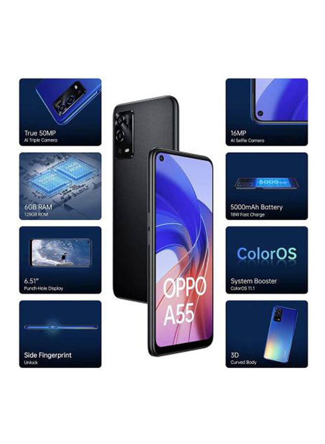 OPPO - A55 Dual SIM Starry Black 4GB RAM 128GB 4G LTE - Image 1