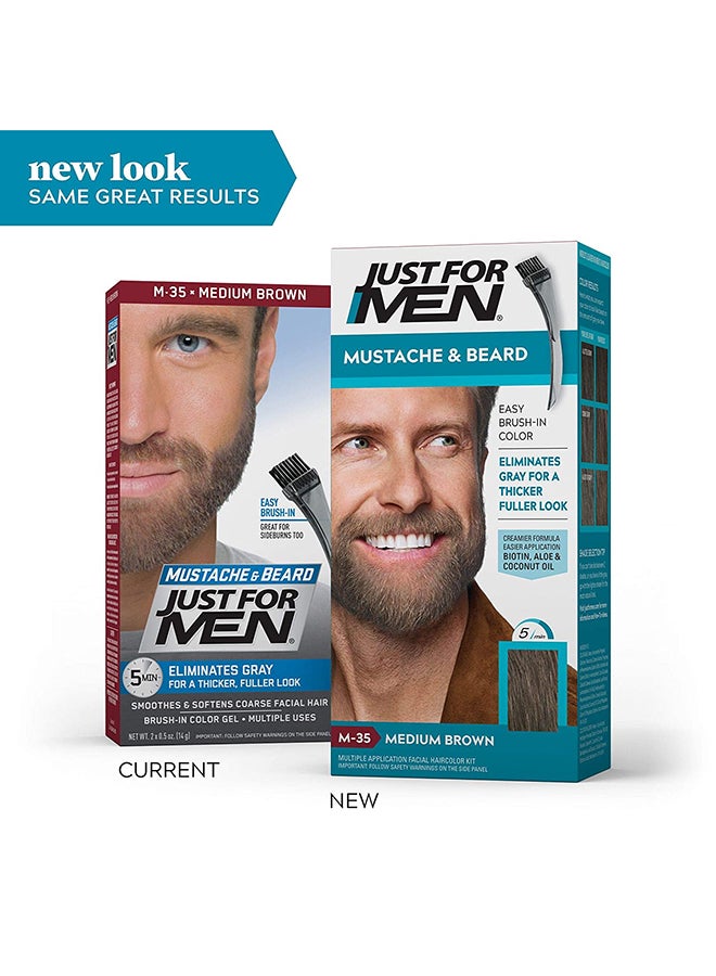 Just For Men Mustache And Beard Hair Colour Medium Brown M-35 68grams  - Image 2