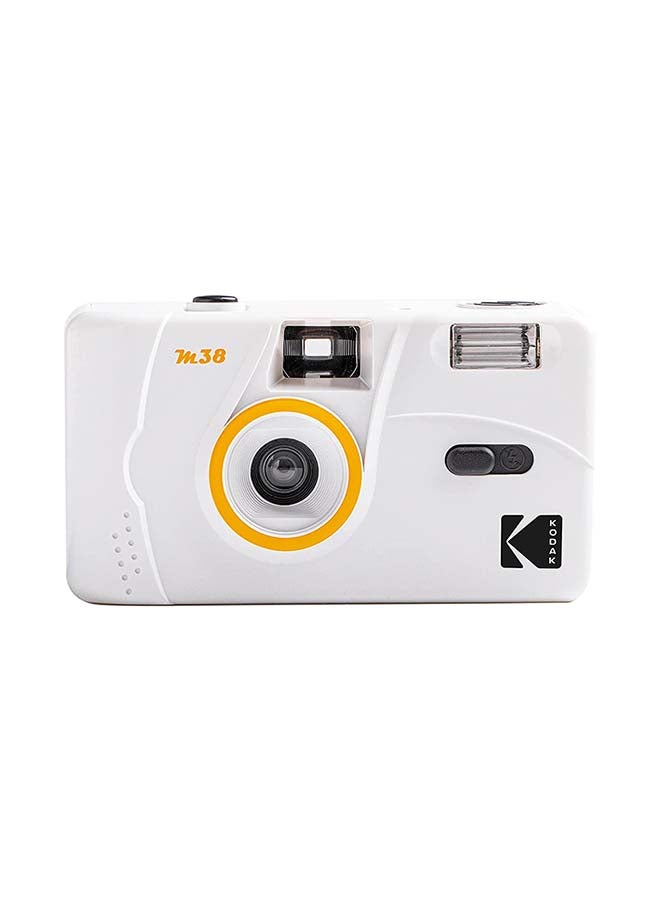 Kodak Reusable  M38 35mm Film Camera, Strong Flash and Heavier for Better Stability, Easy to use, Compatible with 35mm Color Negative or Black and White Film (Film and Battery NOT Included) (White) - Image 1