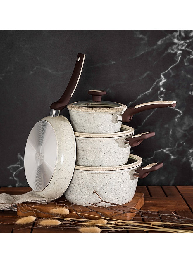 ألبرتو طقم أدوات الطهي مُكون من7 قطع بيج/بني 24سم - Image 3