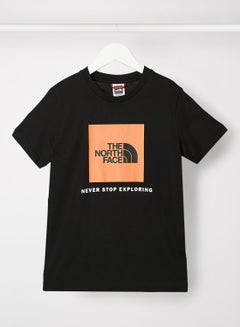 THE NORTH FACE Teen Slogan Print T-Shirt Black  - Image 1