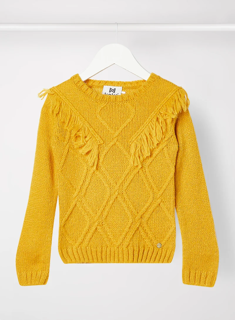 koko noko Kids/Teen Cable Knit Sweater Yellow