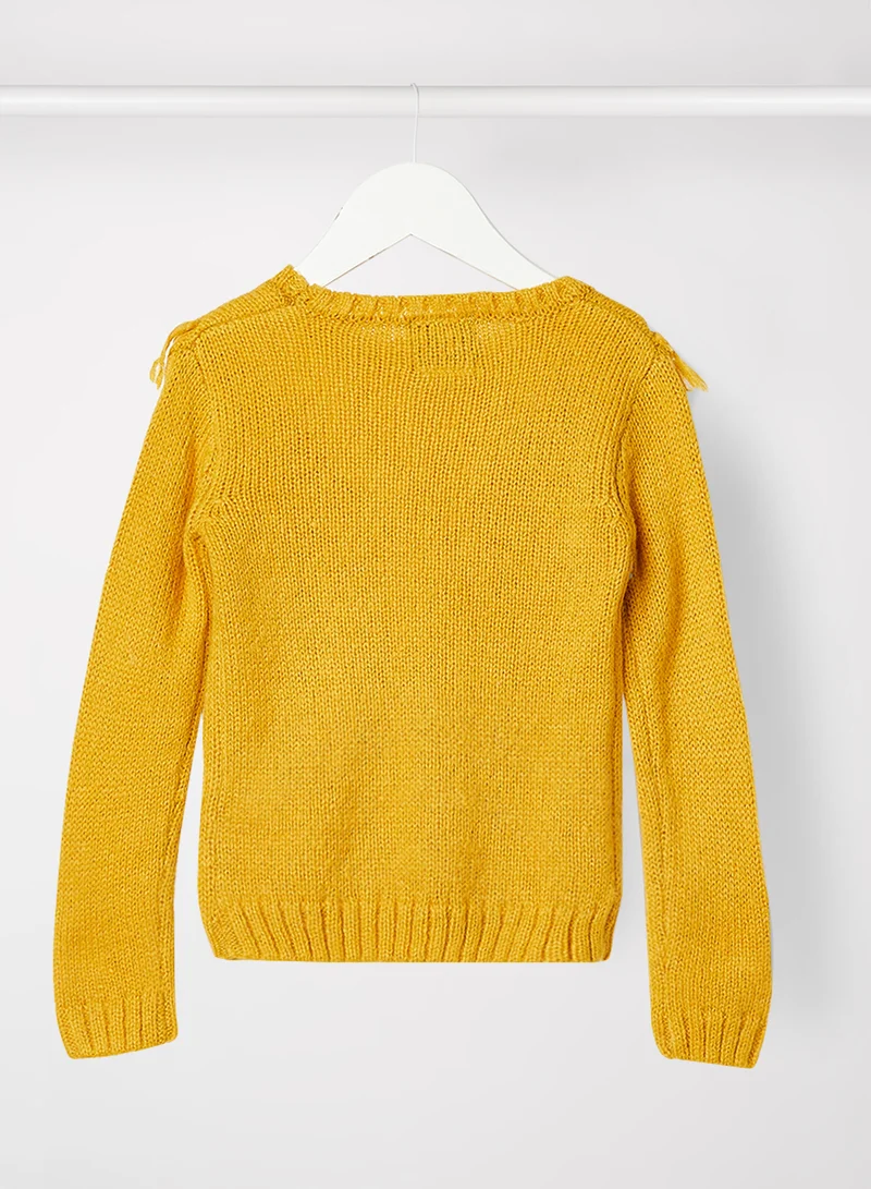 koko noko Kids/Teen Cable Knit Sweater Yellow