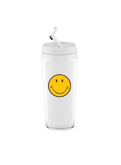Zak Designs Smiley Face Mini Hot Beverage Tumbler White/Yellow 200ml 