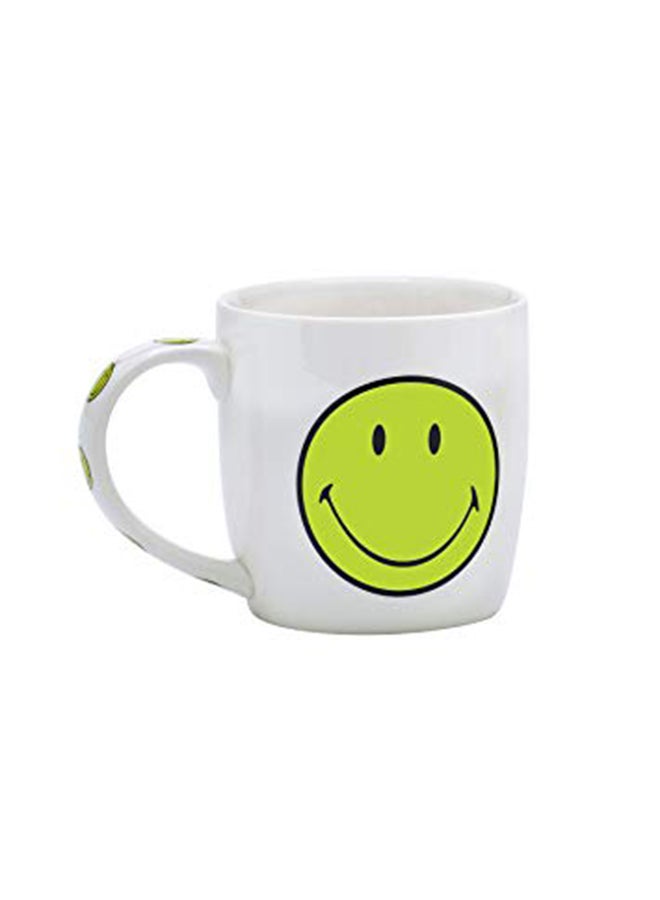 زاك ديزاينز Smiley Decorative Mug Green/White 