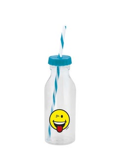 Zak Designs Soda Bottle With Straw Blue/Yellow 19.5cm 