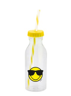 Zak Designs Soda Bottle With Straw Yellow/White 19.5cm 