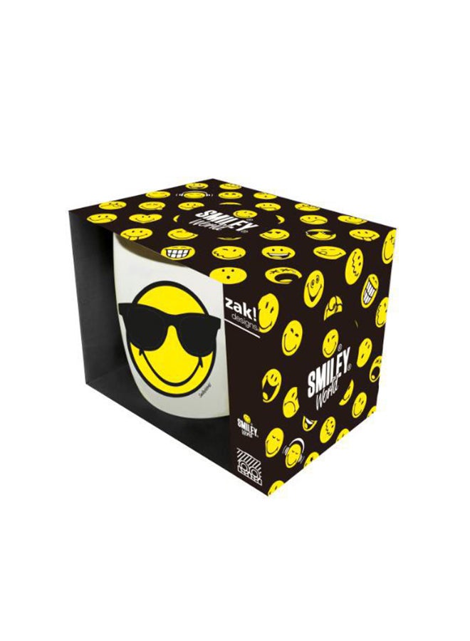 زاك ديزاينز كوب شاي على شكل وجه صغير أبيض/ أصفر - Image 2