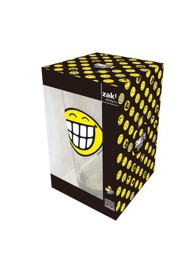 زاك ديزاينز كوب بطبعة سمايل مبتسم شفاف/ أصفر 13x8x8سم  - Image 2