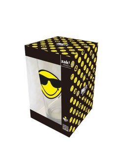 Zak Designs Smiley With Sunglasses Tumbler Clear/Yellow 13x8x8cm  - Image 2