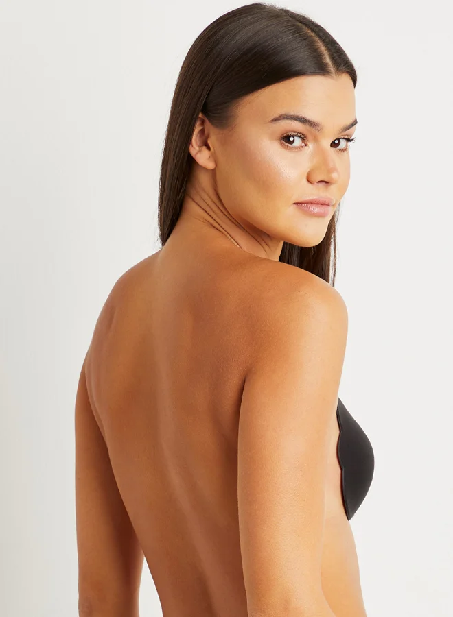 Closet By Styli 2 Pack Of Stick On Lace-Up Bra Black/Beige