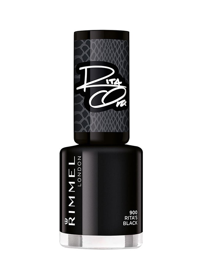 RIMMEL LONDON - 60 Seconds Super Shine Nail Polish 900 Rita's Black - Image 1