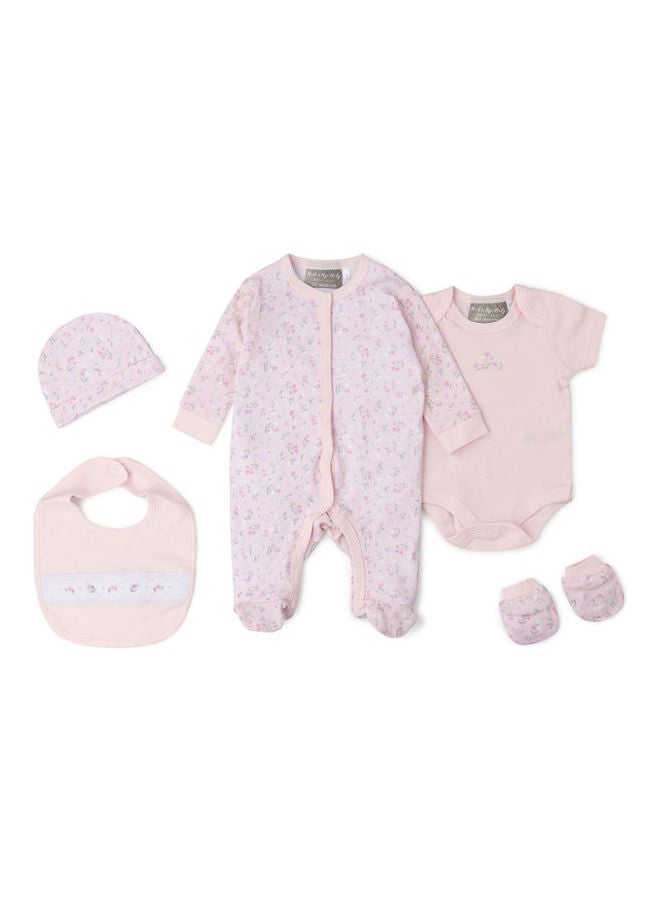 Rock-A-Bye Baby Boutique - 5 Piece Infant Combo Set Baby Pink - Image 1