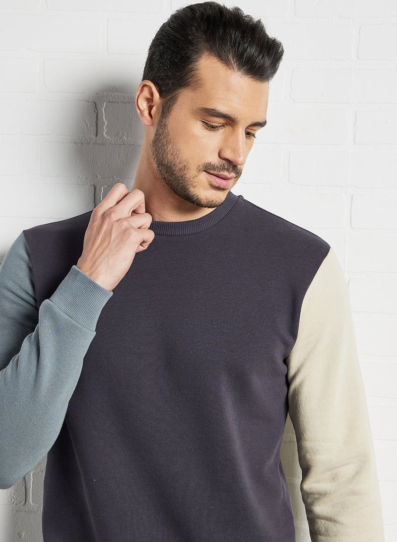 Only & Sons - Colourblock Sweatshirt Navy - Image 1