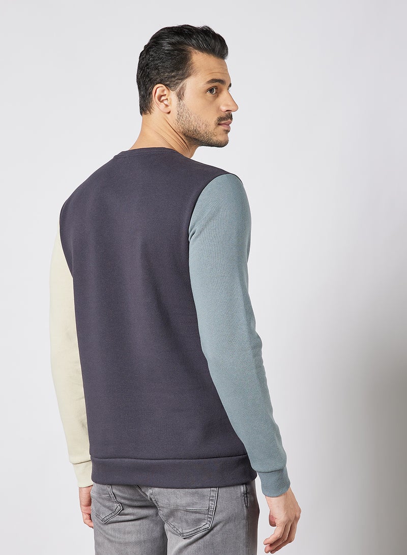 Only & Sons - Colourblock Sweatshirt Navy - Image 1
