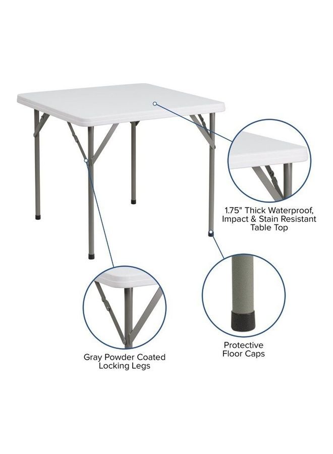 Home Time - Simple Foldable Table White 68 x 68 x 74cm - Image 1