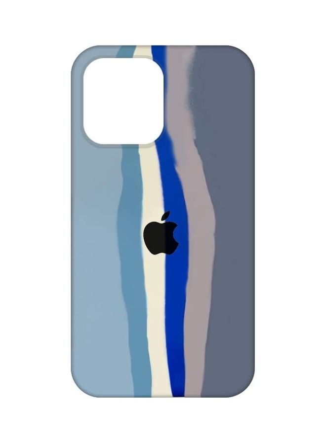 MARGOUN - Rainbow Silicone Case Cover For iphone 13 Pro Max Blue/Grey - Image 1
