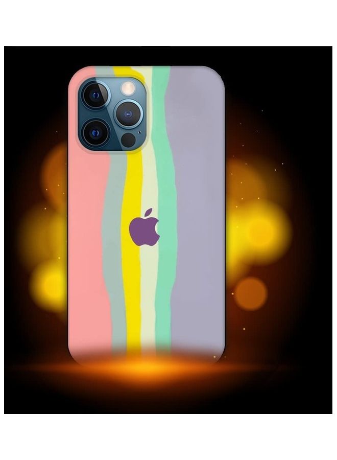 MARGOUN - Rainbow Silicone Case Cover For iphone 13 Pro Max Multicolour - Image 1