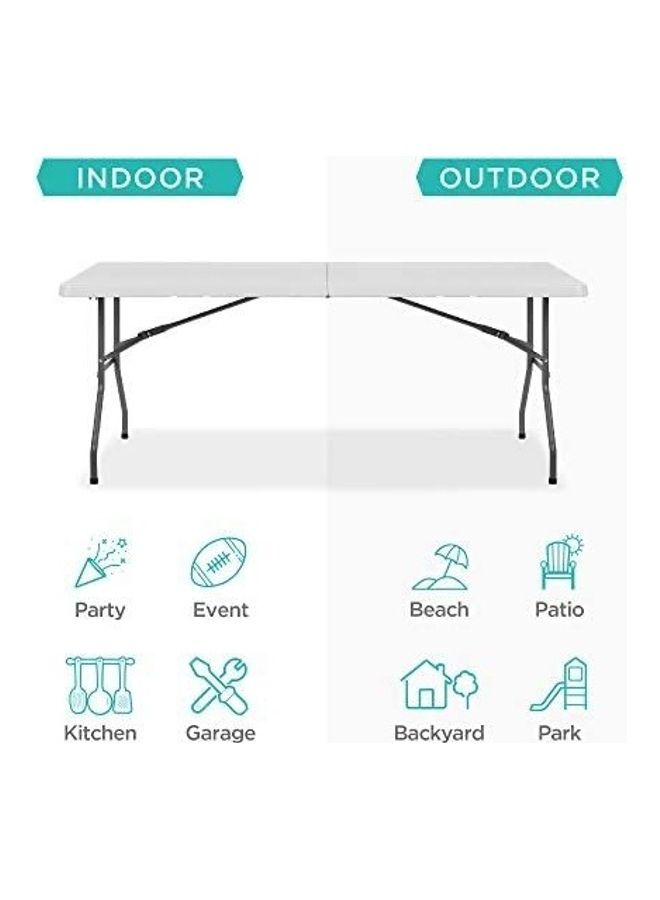 Home Time Foldable Table White 180x74x74cm - Image 3