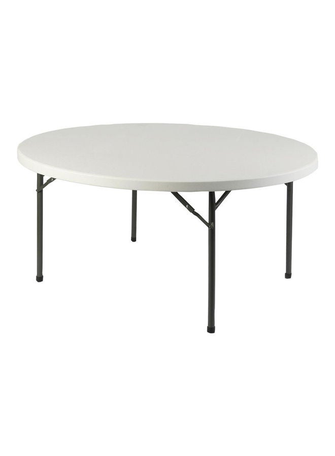 Home Time Simple Round Shape Foldable Table White 95 x 95 x 74cm