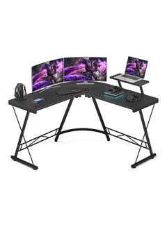 Arabest L-Shaped Office Desk Workstation Black 50.8x28x18.1inch  - Image 1