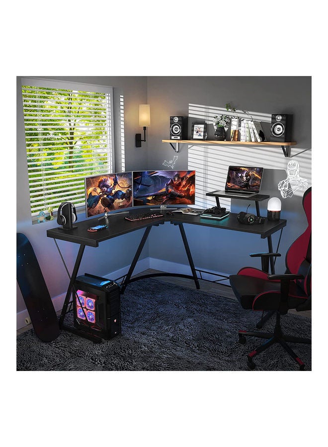 Arabest L-Shaped Office Desk Workstation Black 50.8x28x18.1inch  - Image 3