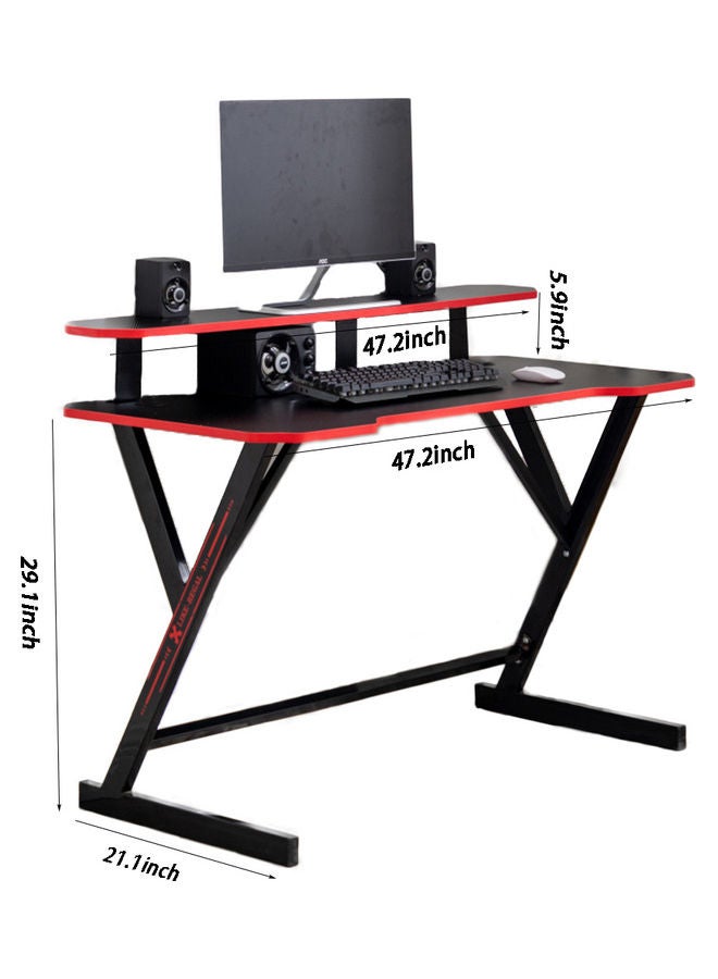 عربست - Gaming Computer Desk With Removable Monitor Stand Black 47.2x29.1x21.1inch - Image 1