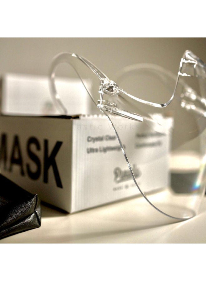 Plastic Works - Clear Face Mask Transparent Plastic Reusable Face shield Transparent 17.4cm - Image 1