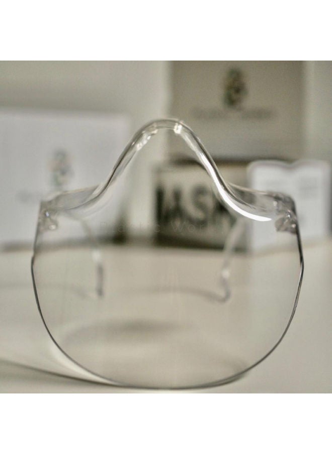 Plastic Works - Clear Face Mask Transparent Plastic Reusable Face shield Transparent 17.4cm - Image 1