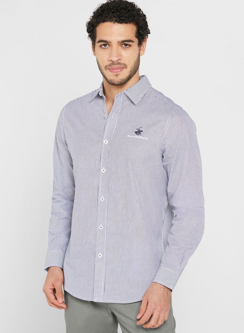 BEVERLY HILLS POLO CLUB - Striped Regular Fit Shirt Stripes - Image 1
