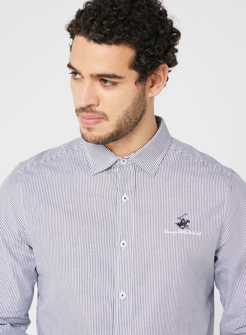 BEVERLY HILLS POLO CLUB - Striped Regular Fit Shirt Stripes - Image 1