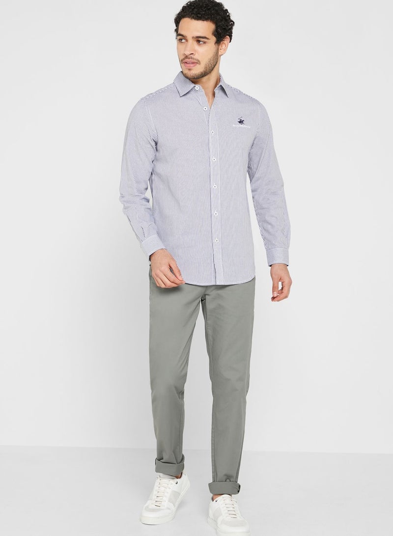 BEVERLY HILLS POLO CLUB - Striped Regular Fit Shirt Stripes - Image 1