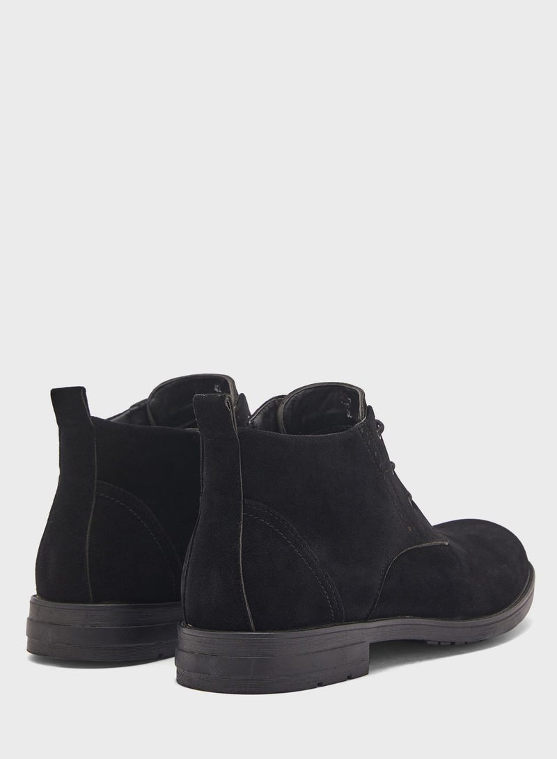 Casual Welted Chukka Boots Black
