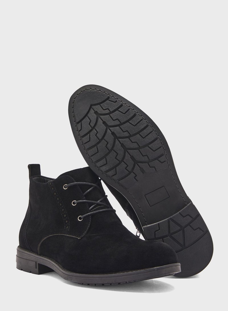 Casual Welted Chukka Boots Black
