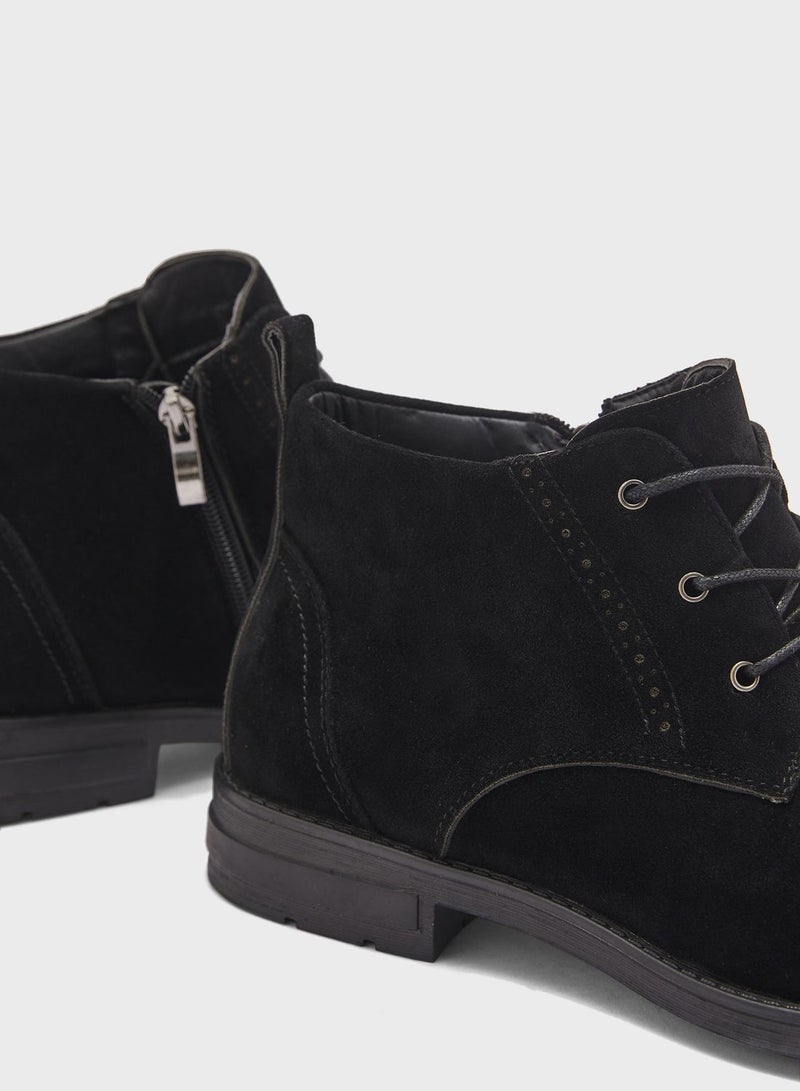Casual Welted Chukka Boots Black