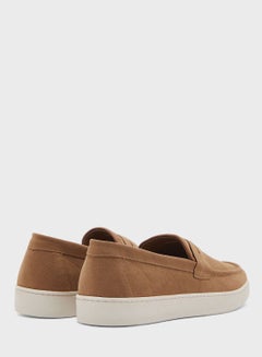 Robert Wood By Namshi Faux Suede Casual Slip Ons Beige  - Image 2