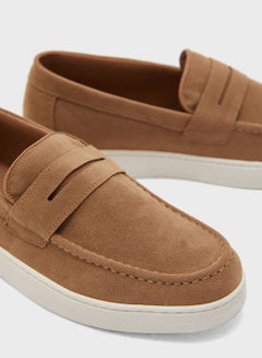 Robert Wood By Namshi Faux Suede Casual Slip Ons Beige  - Image 4