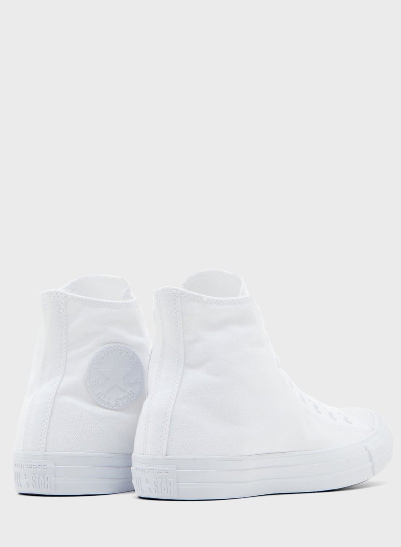 كونفرس Men's Chuck Taylor All Star Mono High Top Sneakers White  - Image 3