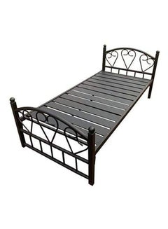 Karnak Rust Resistant Single Elegent Style Metal Bed Heavy Duty, (Size: 90 x 190cm) Black 190 x 90 x 90cm