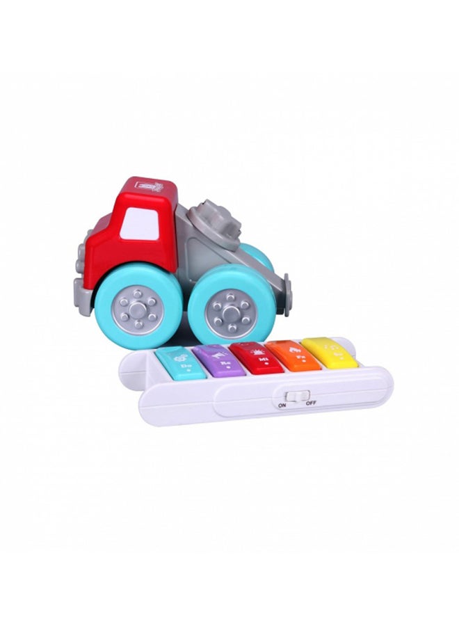 BB Junior 2 In 1 Drive N Rocking Fire Truck With Piano Multicolour 47.94x45.09x26.67cm  - Image 2