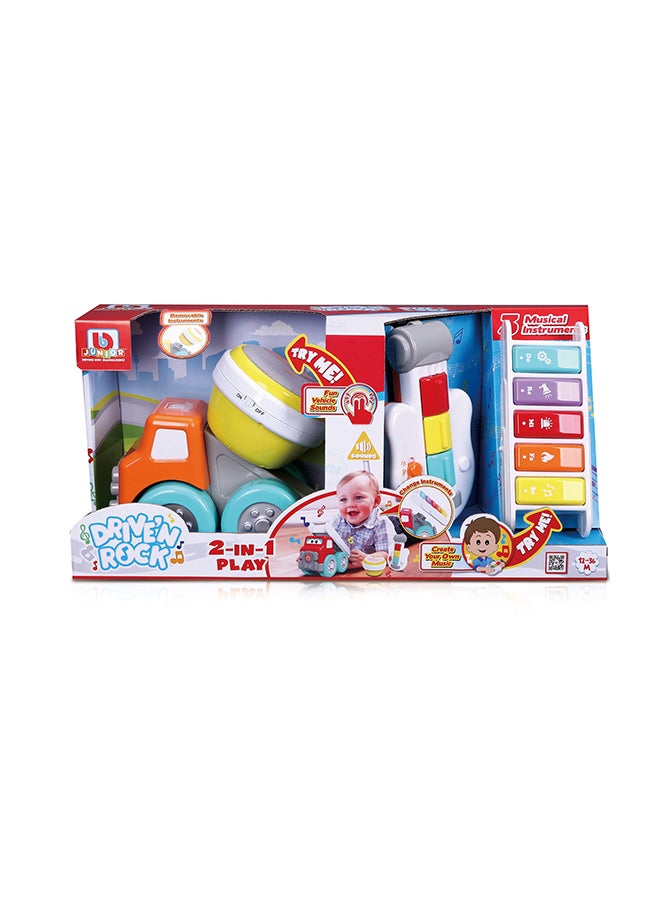 BB Junior 3 In 1 Drive N Rock Musical Gift Set Multicolour 46.99x14.61x21.59cm  - Image 2