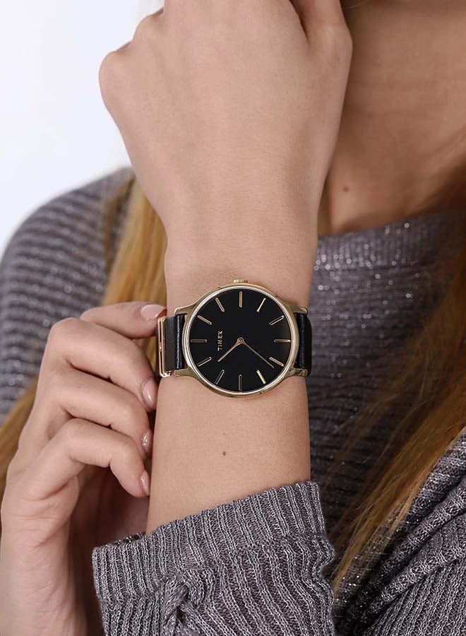 TIMEX - women Metropolitan Leather Analog Wrist Watch TW2T45300 - Image 1
