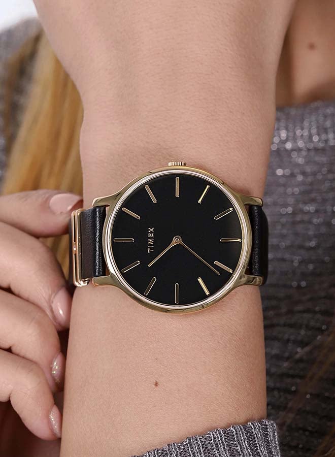 TIMEX - women Metropolitan Leather Analog Wrist Watch TW2T45300 - Image 1