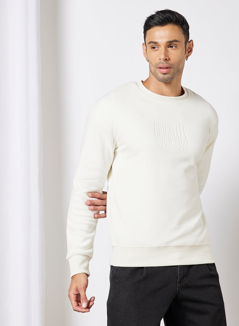 JACK & JONES Logo Sweatshirt Off-White - Image 1