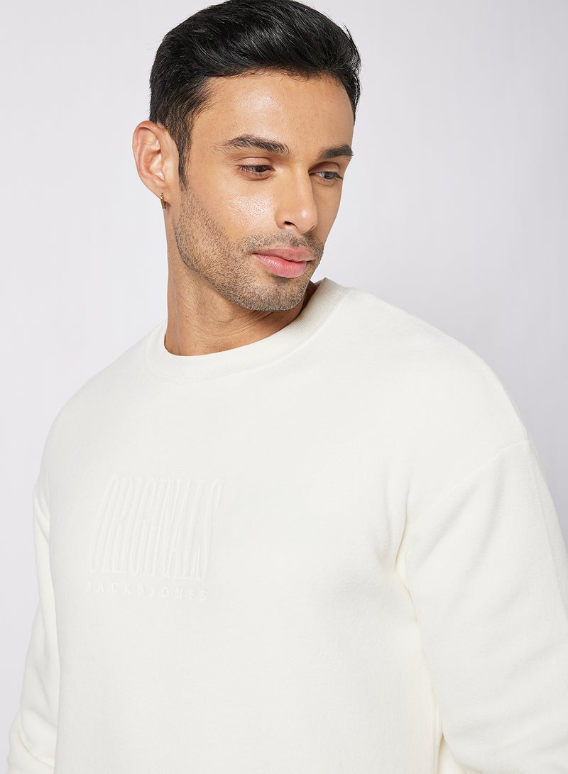 JACK & JONES Logo Sweatshirt Off-White - Image 2