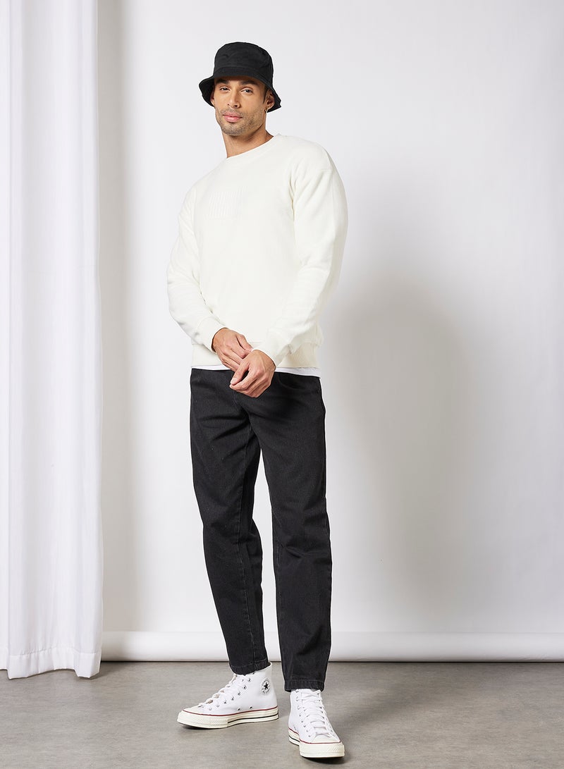 JACK & JONES Logo Sweatshirt Off-White - Image 4
