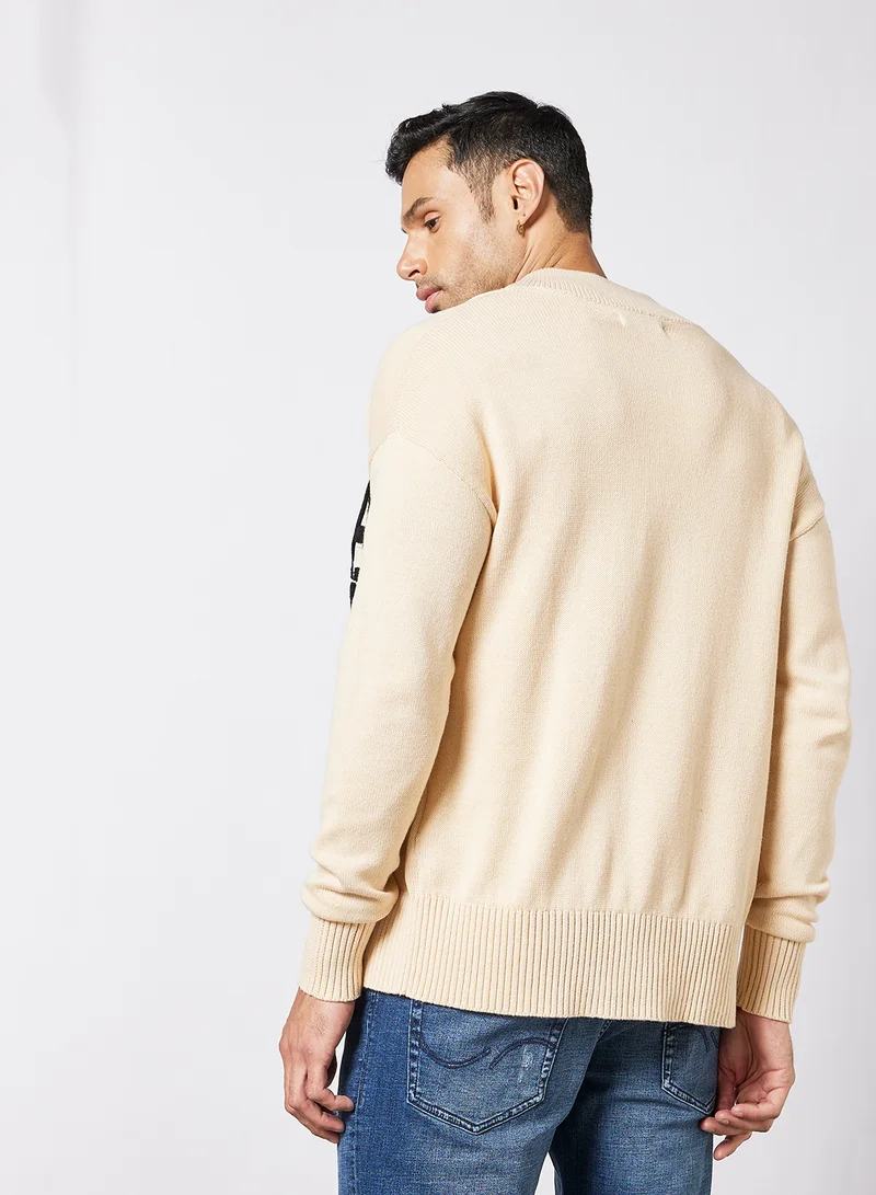 JACK & JONES Logo Knitted Cardigan Ivory Cream