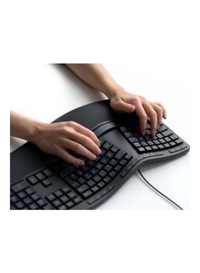 Microsoft - Ergonomic Wired Keyboard LXM-00020 Black - Image 1