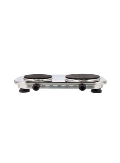 GEEPAS Stainless Steel Double Hot Plate Indicator Light Adjustable Temperature Control Overheat Protection Non-Slip Feet Auto Thermostat Hot Plate for Kitchen Camping 2500 W GHP32024 Silver  - Image 2