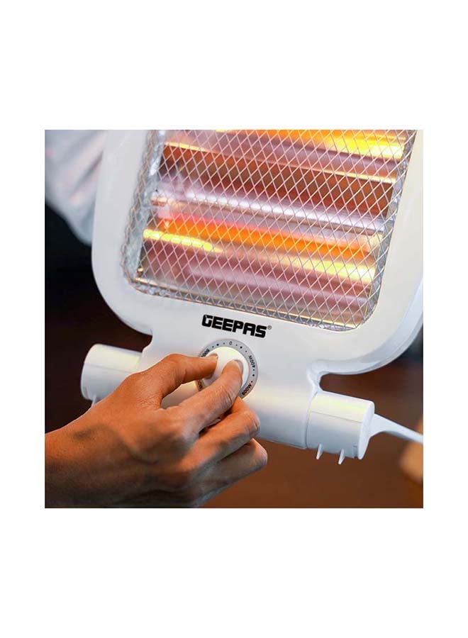 GEEPAS - Quartz Heater Adjustable Thermostat Instant Heating Automatic Tip Over Protection Light Weight With Fold Away Stand 800 W GQH28521 White - Image 1